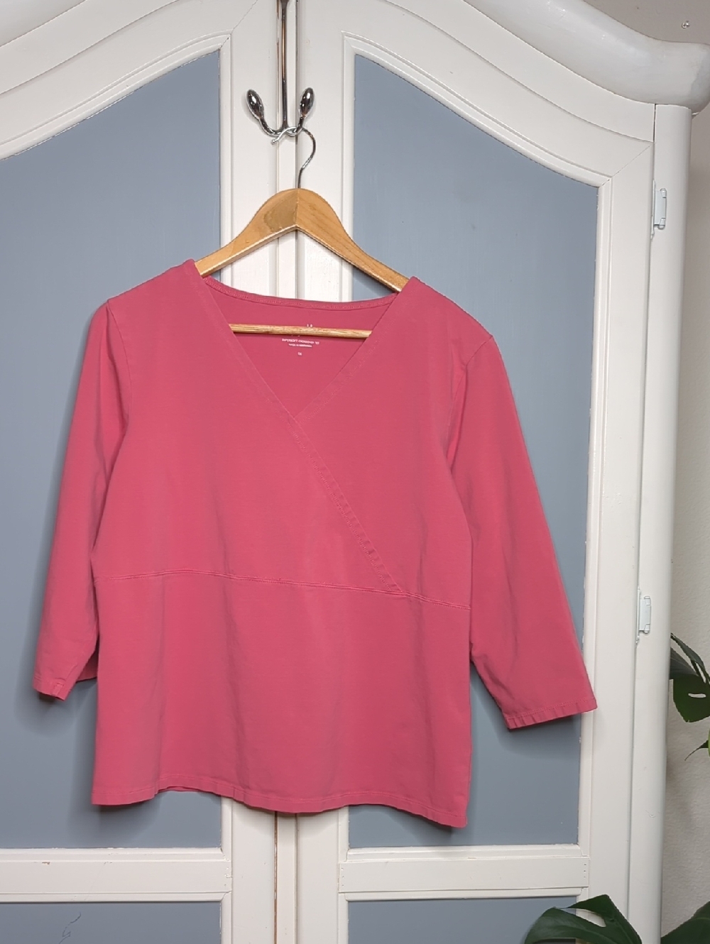 J. Jill Rose Pink V-Neck Three-Quarter Sleeve Tunic
